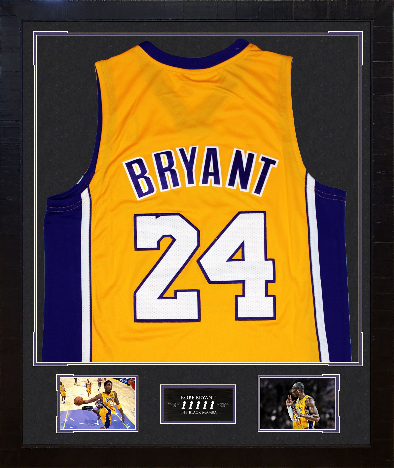 Kobe Bryant LA Lakers UNSIGNED YELLOW Framed Jersey – FrameFly