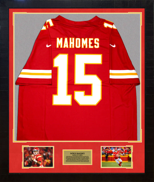 Patrick Mahomes UNSIGNED RED KC Chiefs Framed Jersey