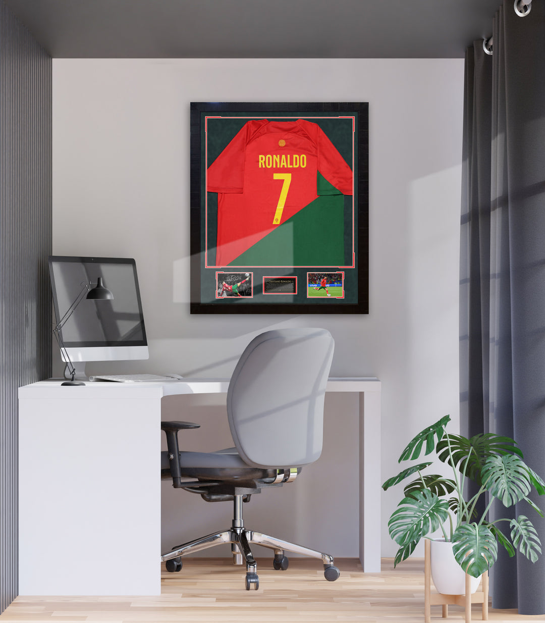 Cristiano Ronaldo UNSIGNED Framed Jersey Manchester United